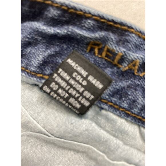 Carbon Jeans Mens 34 x 29 Blue Dark Wash Denim Relaxed Straight Flex Casual - Picture 12 of 14